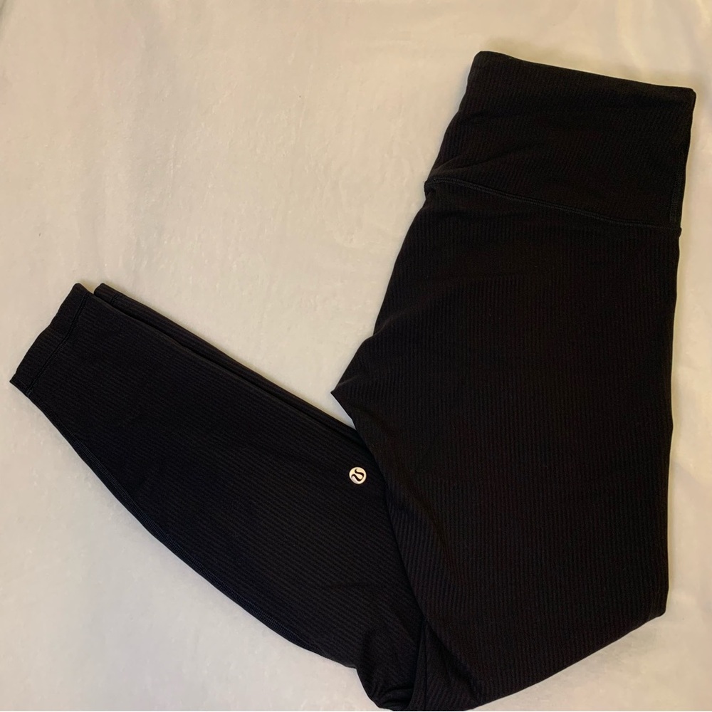 Lululemon Ribbed Wunder Train Leggings Full Length Black